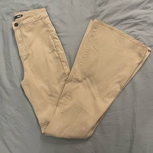 tan flare pants